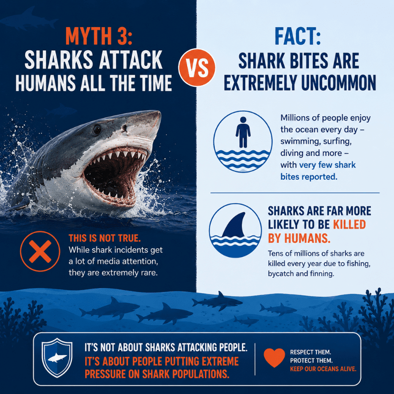 Myth 3 Sharks Attack Humans All the Time sml