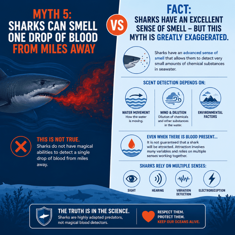 Myth 5 Sharks Can Smell One Drop of Blood from Miles Away sml Myth 5 Sharks Can Smell One Drop of Blood from Miles Away sml